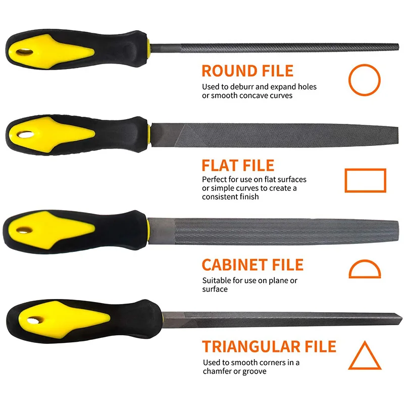 

18Pcs File Set, Round and Flat e-File Kits for Woodwork Metal Model Hobby Applications