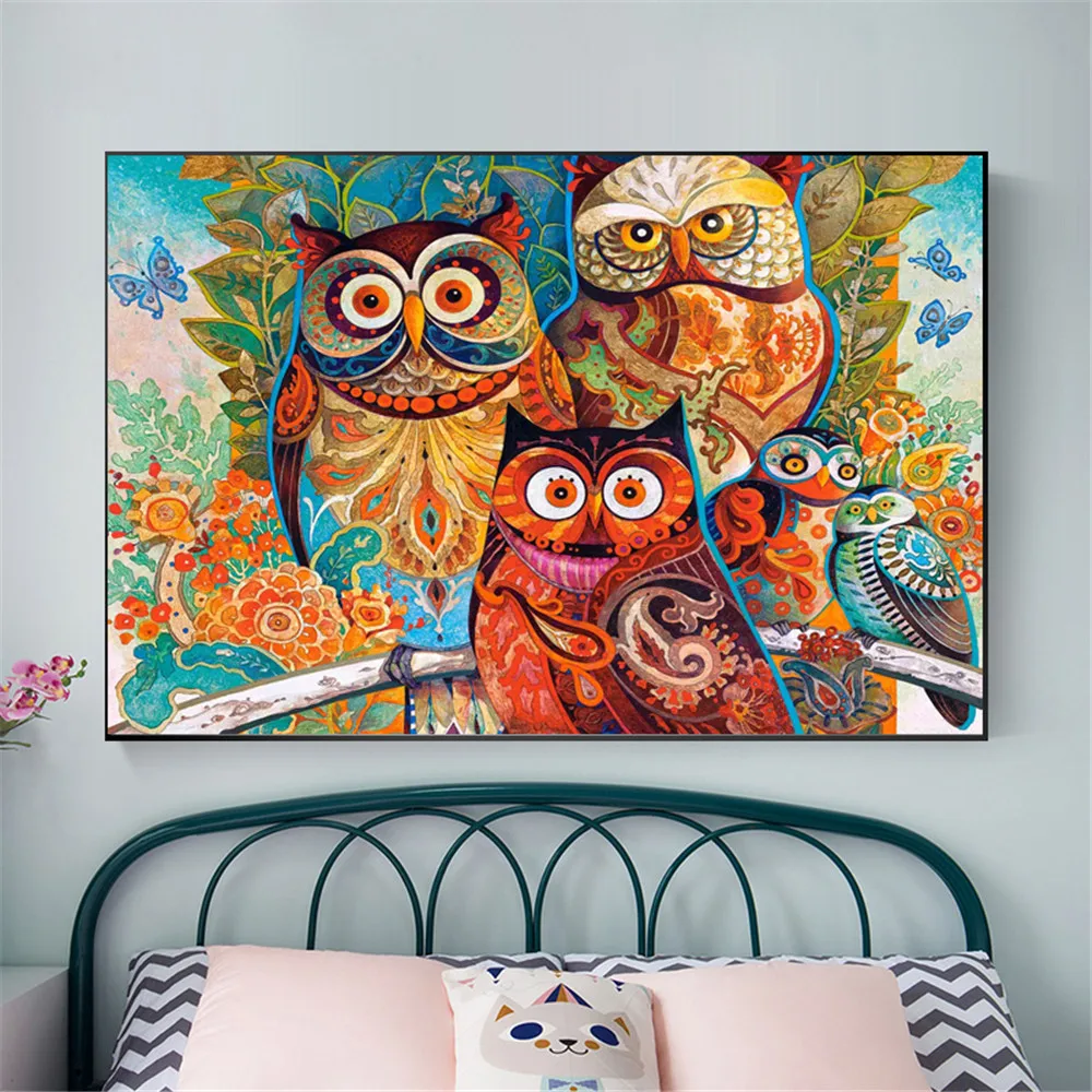 

5d алмазная картина наборы Три Сова Полный Круглый Алмаз Вышивка Набор Стразы картина Бриллиантовая мозаика с животным украшения для дома