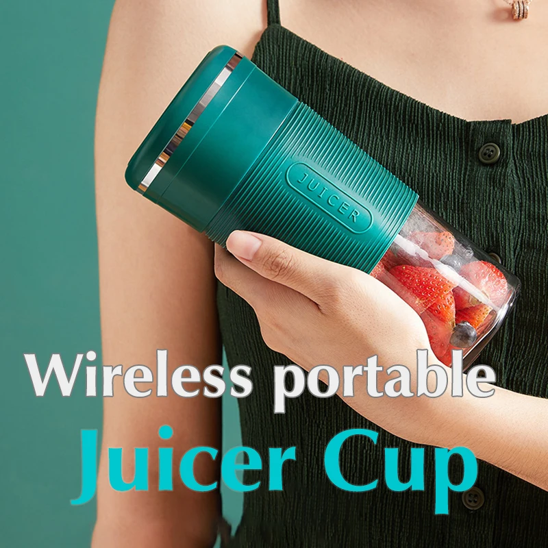 

Портативная беспроводная соковыжималка, мини-блендер с 4 лезвиями