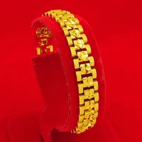 wrist chain bracelet women men jewelry yellow gold filled classic fashion birtyday gift