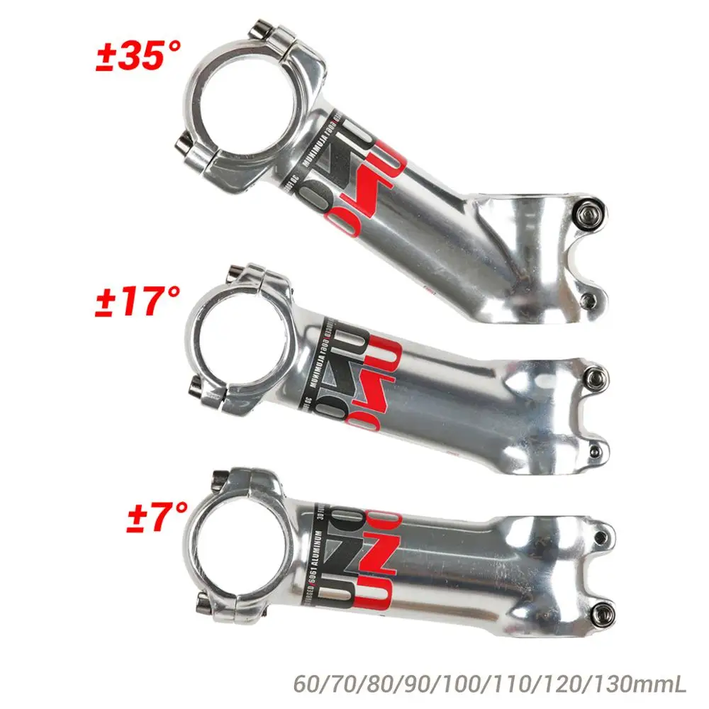 

UNORoad Bicycle Handlebar Stem Polished Silver 7 17 35 Degree Aluminium Mountain MTB Bike Bar Stem Accessory 28.6*31.8mm