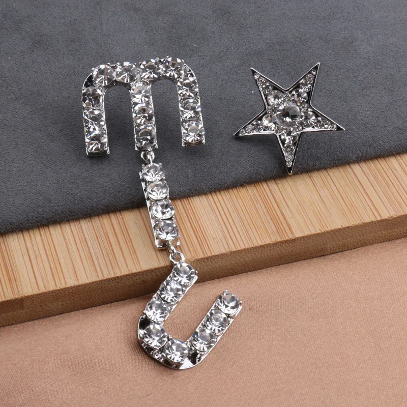 

Lovely Rhinestone Star Women Long Irregular Earring 925 Silver Needle M Fashion Brand Jewelry