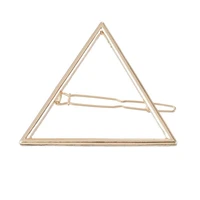 wholesale 12 pcs silver punk hollow out triangle barrettes clip hairpin clamps gold tone fashion hair accessories