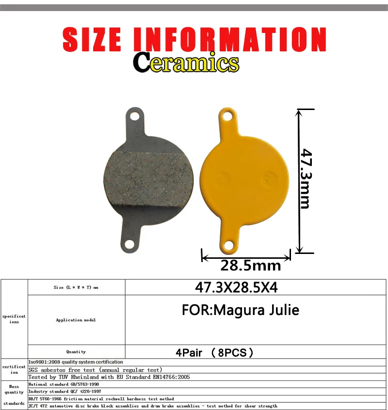 4 пары керамических дисковых тормозных колодок для горного велосипеда запчасти