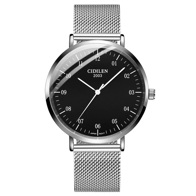 

Men's Watch Stainless Steel Strap Solid Color Dial Ultrathin and Simple Bauhaus Waterproof Quartz Watch