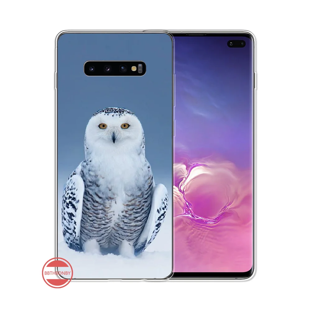 Сова ТПУ черный чехол для телефона Корпус Samsung Galaxy S5 S6 S7 S8 S9 S10 S10e S20 edge plus lite |