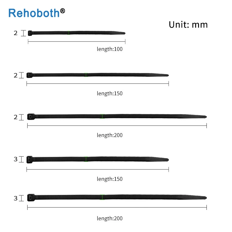 100 шт. самоклеящиеся нейлоновые кабельные стяжки пластиковые застежки на молнии 8