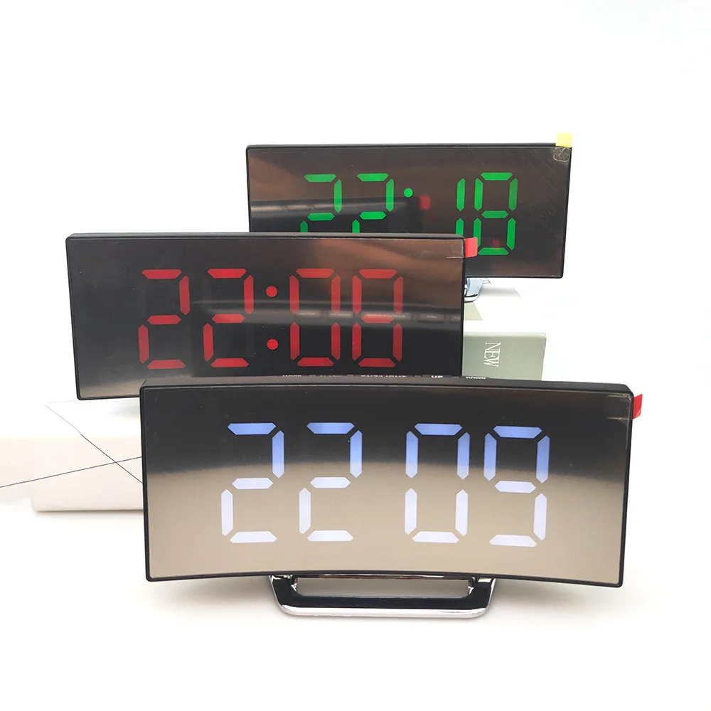 

Digital Alarm Clock Mirror LED Home Decor Clocks Snooze Night Display Desktop Multifunction Despertad Electronic Alarm Clock