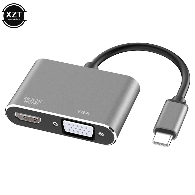 Алюминиевый сплав кабель-Переходник USB C на HDMI VGA адаптер 4K Тип USB-C концентратор