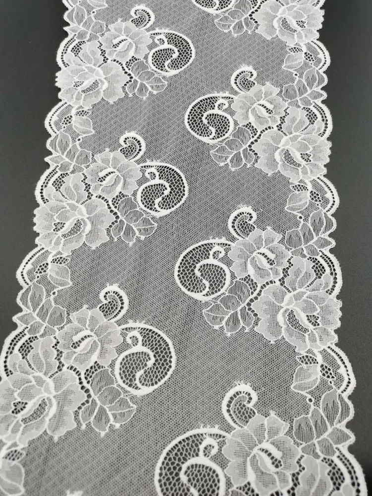 

2Yard-4Yard21CM white lace elastic hand-sewn flower elastic lace decorative fabric knitted material DIY clothing