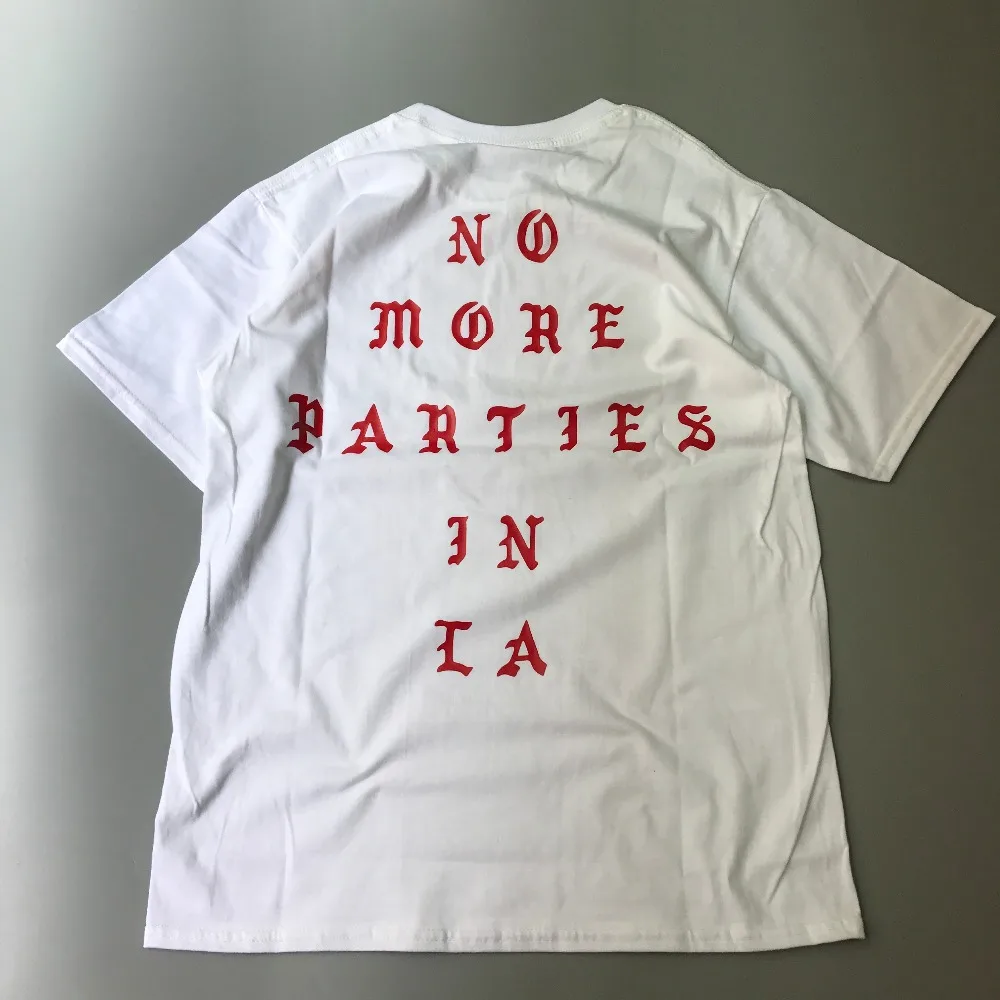 

2021New Hip Hop T-shirt Kanye West I feel Like Paul 100% Cotton tshirts NO MORE PARTIES IN LA T SHIRTS Men Women Tee Tops