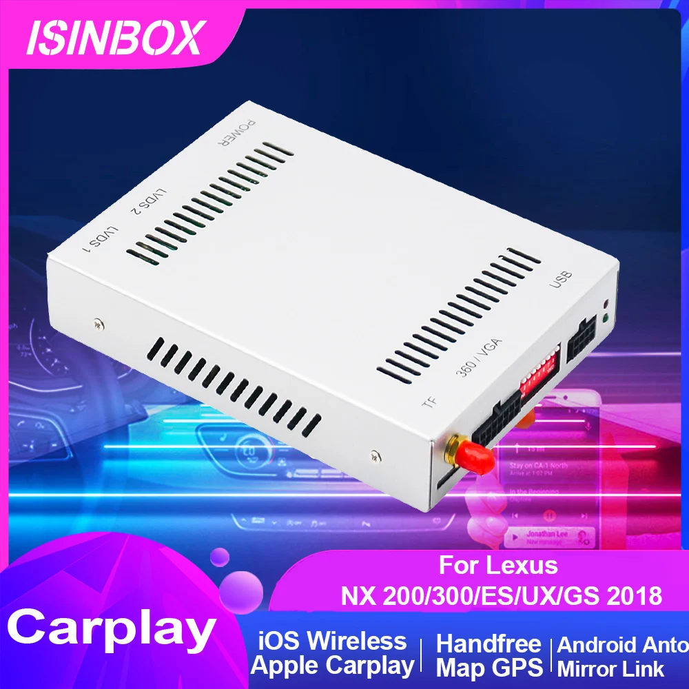 

Wireless Apple CarPlay Android Auto Interface Decoder For Lexus 2018 NX200 300 ES UX GS With AirPlay MirrorLink CarPlay Function