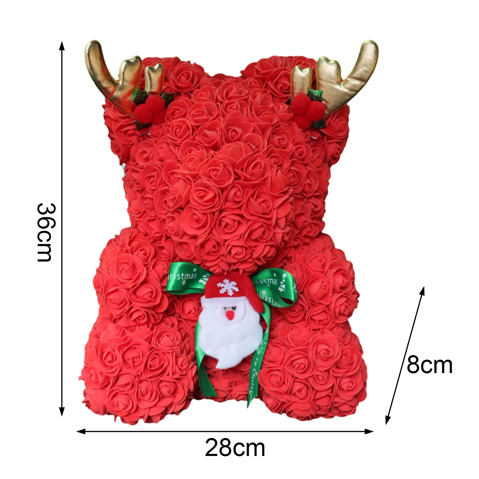 

DIY Christmas Valentine Gift rose bear Christmas atmosphere decoration arrangement immortal soap flower rose flower bear