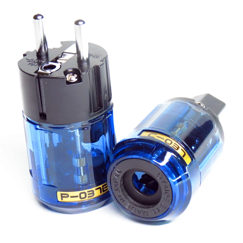 Новинка P-037e + C-037 полюса из чистой меди с родиевым покрытием штепсельная вилка