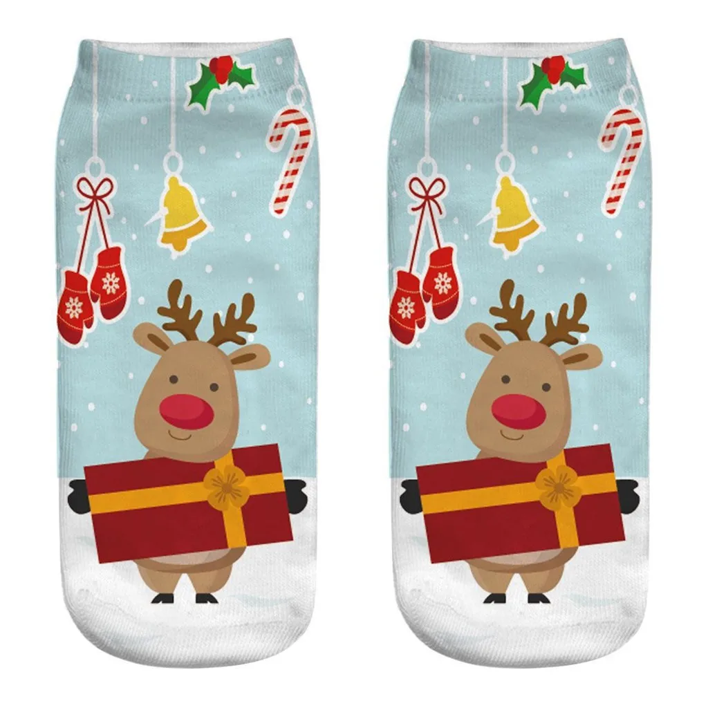 Мужские и женские рождественские носки повседневные рабочие деловые 3D с Санта