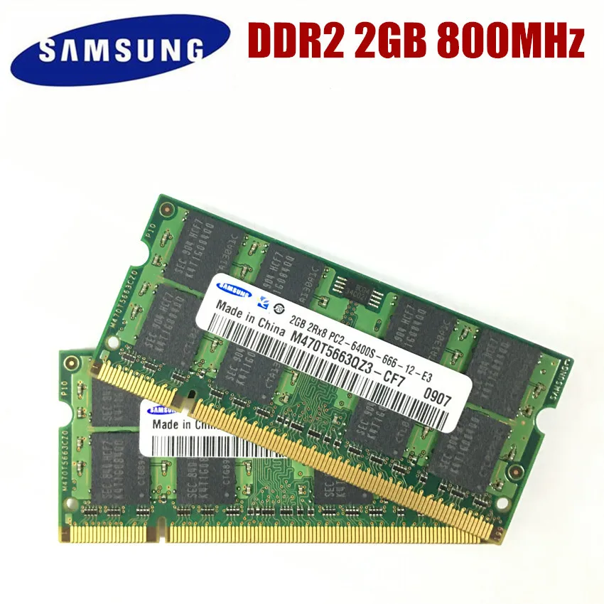 Оперативная память Samsung для ноутбука 4 ГБ 2x2 800 МГц PC2 6400 DDR2 RAM 4G 6400S 2G 200 pin SO