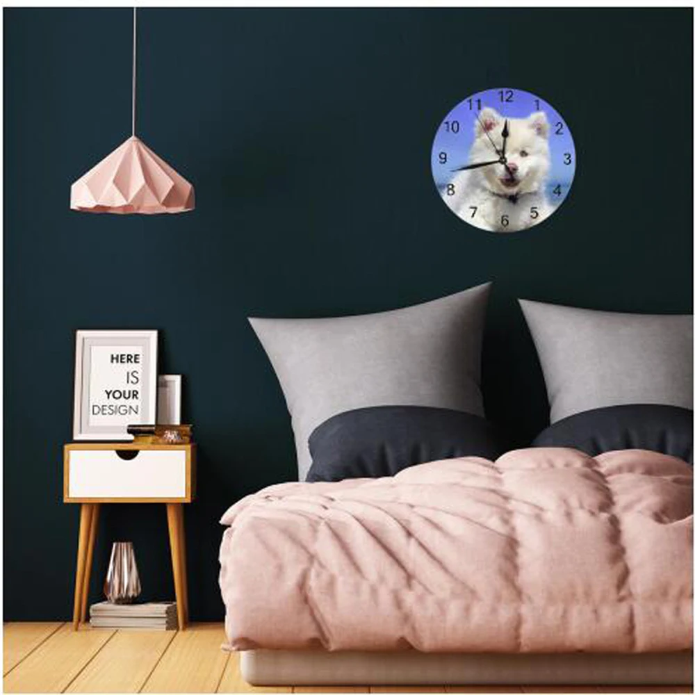 

10inch Wall Decor Clocks Dogs Patter Numeral Digital Dial Mute Silent Fashion Digital Clocks Battery Operated Clocks for Bedroom