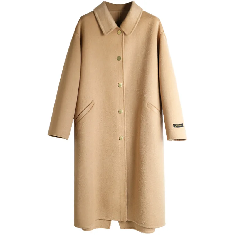 

Ropa Autumn Woolen Invierno Female Mujer 2021 Style Coreen Mode Femme Wool Trench Coat Women's Winter Tops Blue Green