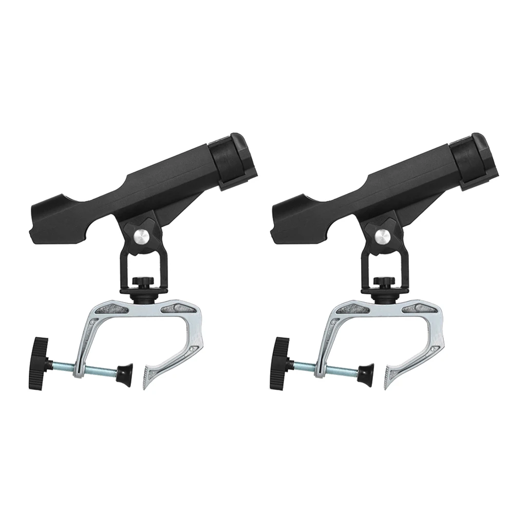 

2pcs Universal Boat Raft Fishing Rod Holder( G Clamp 1-3/4 inch Openinng) , Pole Stand Bracket Rest, 360 Degree Adjustable