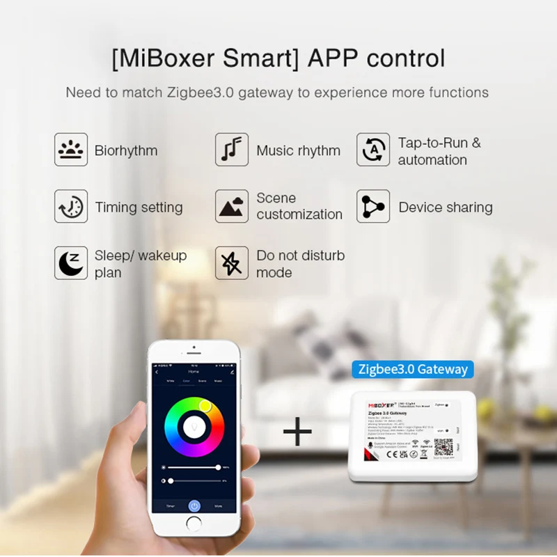 Контроллер светодиодной ленсветильник Zigbee 3.0 12 В 24 А Одноцветный двойной белый RGB