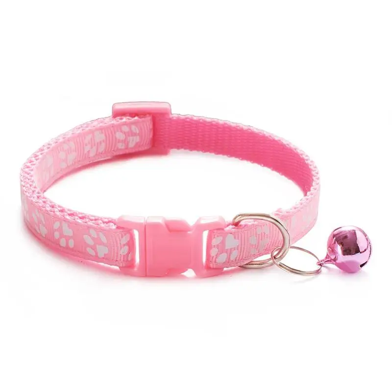 

Pets Collar Pet Bell Collar Footprint Puppy Colorful And Beautiful Dog Paw Patterns Collar Adjustable Pet Accessories
