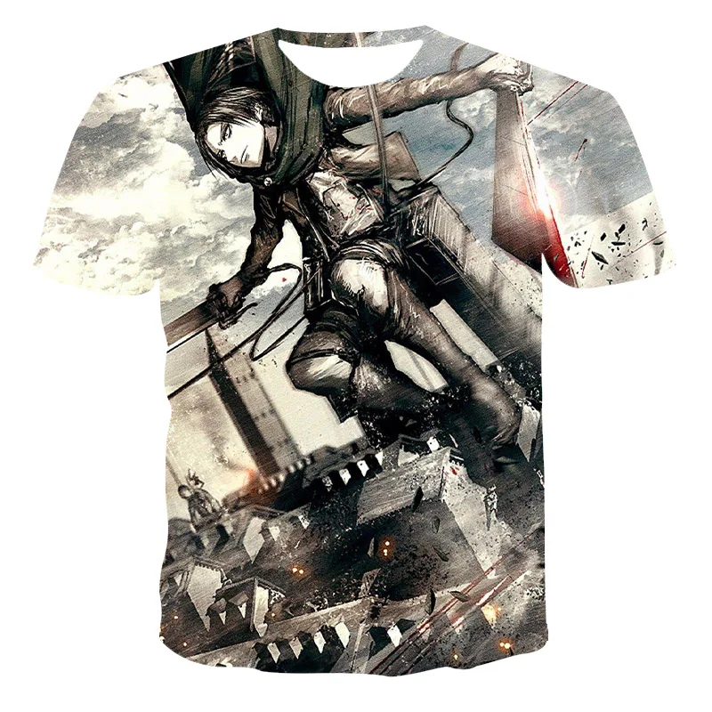 

2021 New Cartoon Anime 3DT Shirt Boy Casual Short-Sleeved T-Shirt Street Clothing
