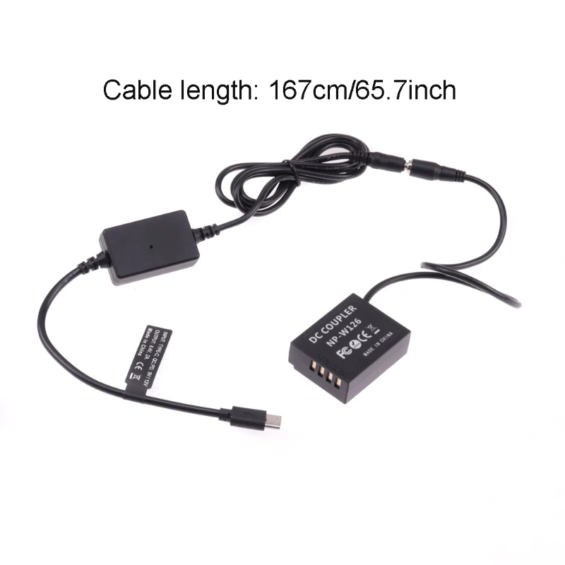 DXAB Portable Type-C to NP W126 Dummy Battery Power Adapter Compatible with X-A2 A3 X-E2s X-Pro2 T20 T10 X-T30 X-T1 Rebel | Электроника