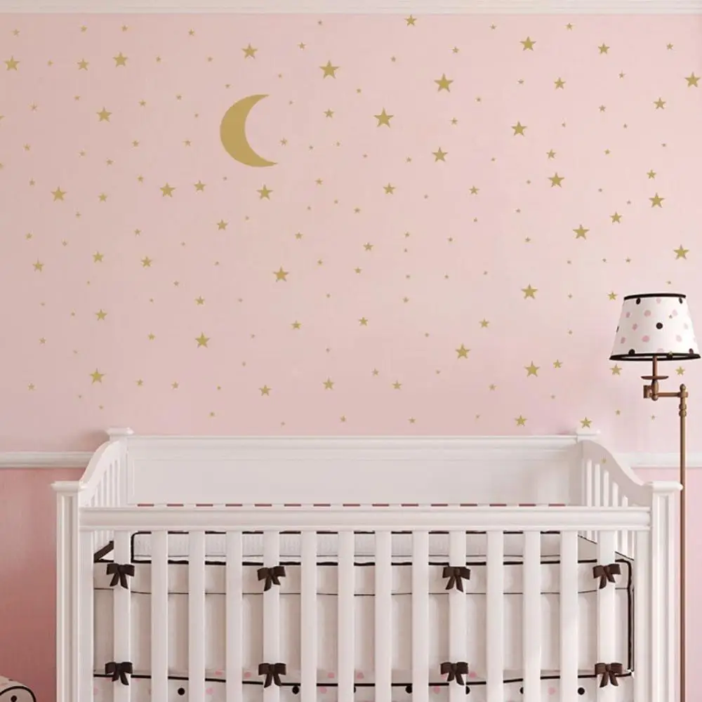 

Star moon combination wall sticker for kids baby rooms bedroom background home decoration wallpaper DIY decals nursery stickers