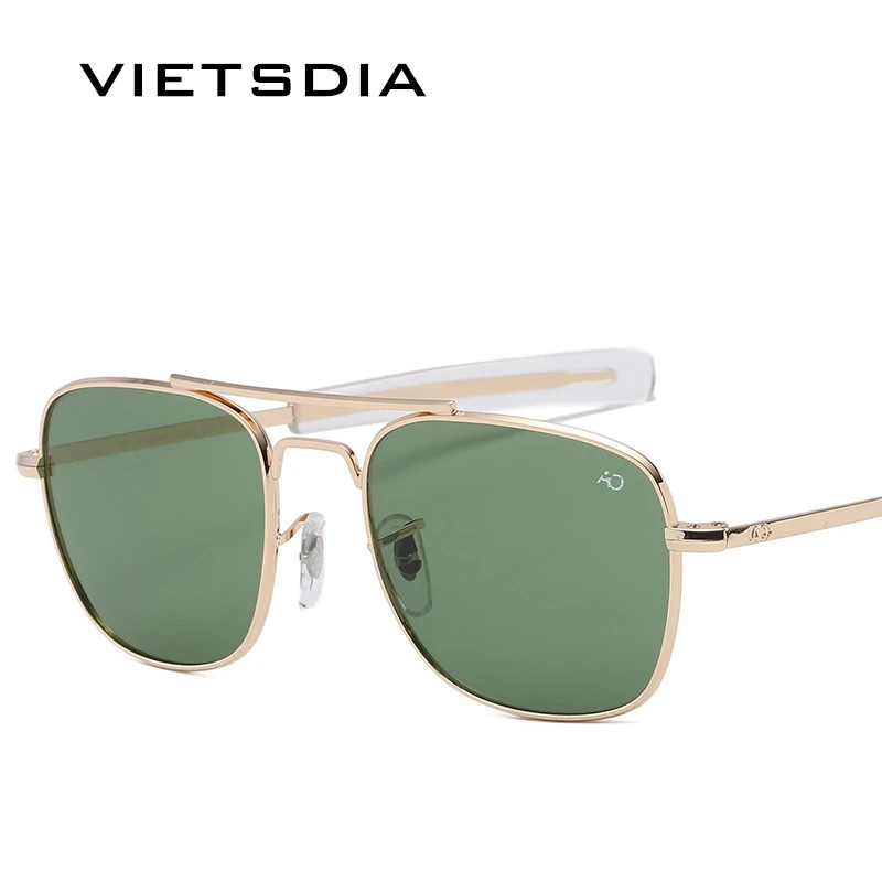 Модные армейские солнцезащитные очки авиаторы в стиле милитари брендовые