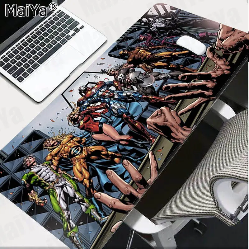 Maiya мальчик Подарочный коврик Marvel Мстители эндигра Ноутбук игровой мыши коврик для мыши большой коврик для мыши клавиатуры коврик - Цвет: Lock Edge 30x80cm