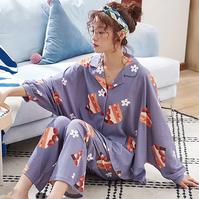 Весенне-осенняя хлопковая Свободная Домашняя одежда размера плюс пижамный