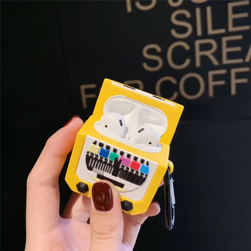 Симпатичный мультяшный ретро 3D ТВ набор фигурка силиконовый чехол Брелок для Apple