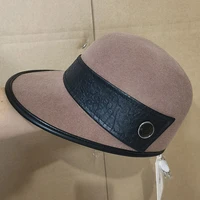 classical winter warm wool baseball cap leather belt button decorate women hat female outdoor snapback cap quality trucker hat