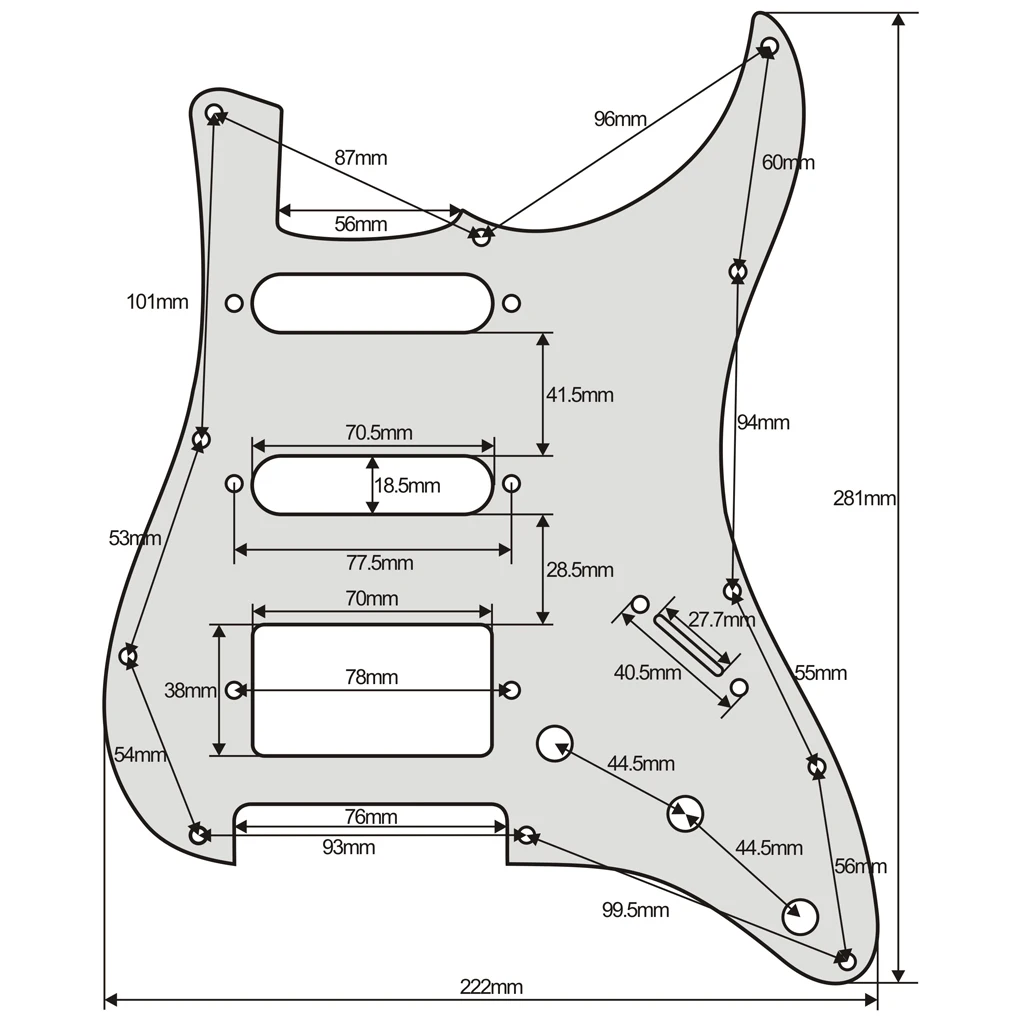 

1PCS hand made solid Ailanthus woodGUITAR Pickguard SSH