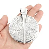 2pcs tibetan silver large round alloy metal charms pendants for diy necklace jewelry making accessories 8467mm