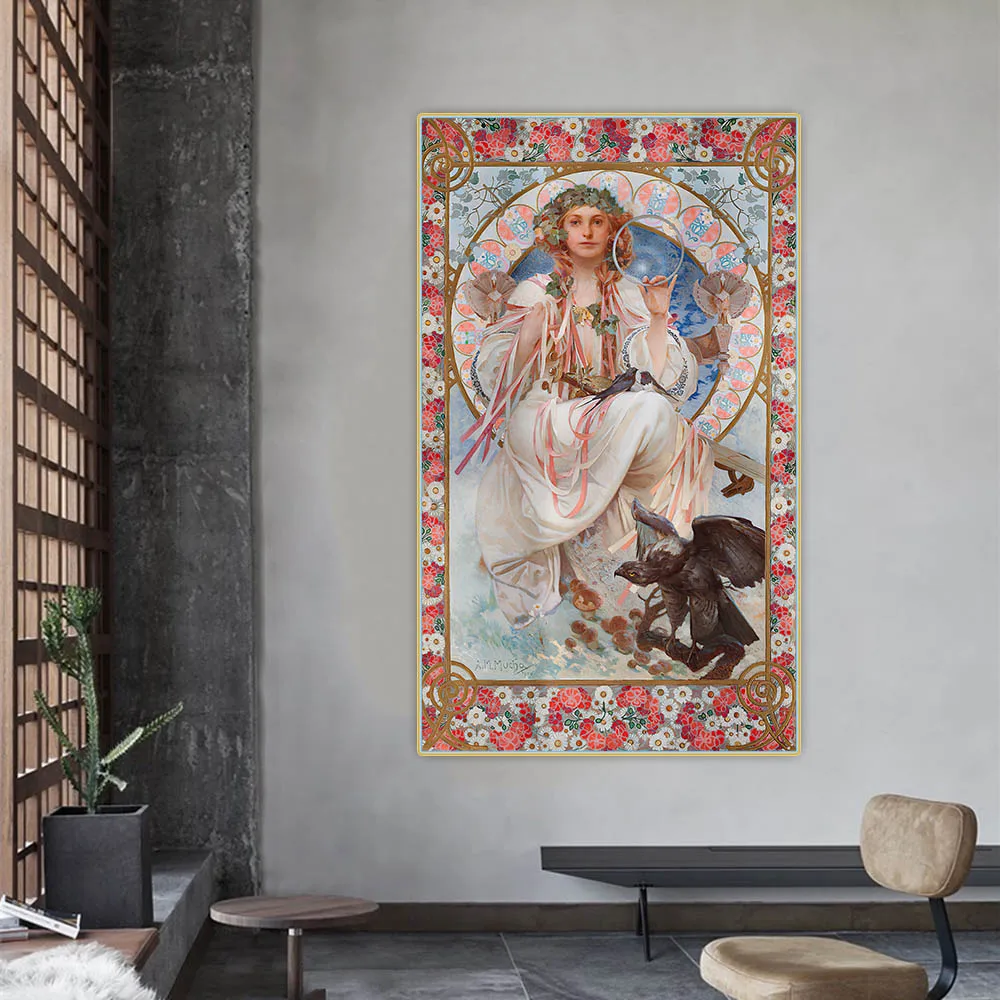 Цитон Альфонс Муча 《Портрет Джозефина Кран-Брейли в роли Slavia》Картина на холсте