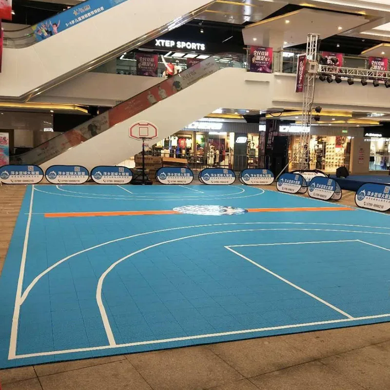 

Beable Non-Slip Basketball Court Floor Wide Length Modular Plastic Floor Suspended Customized LOGO