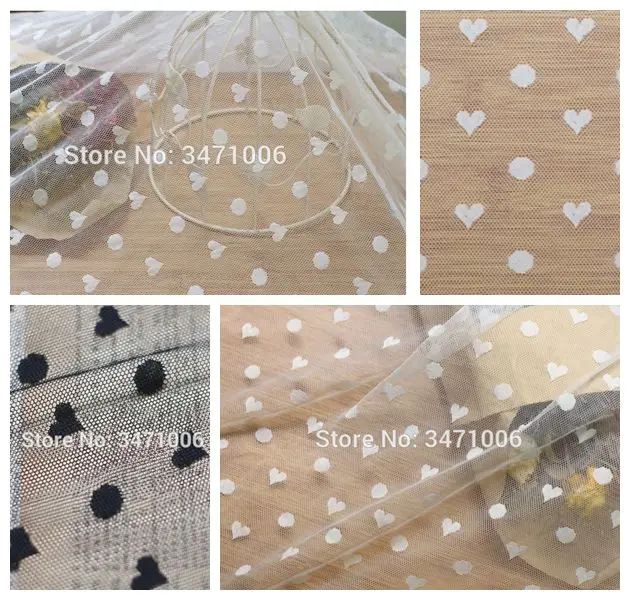 Изысканная белая черная эластичная сетчатая ткань 2 метра в горошек платье фон