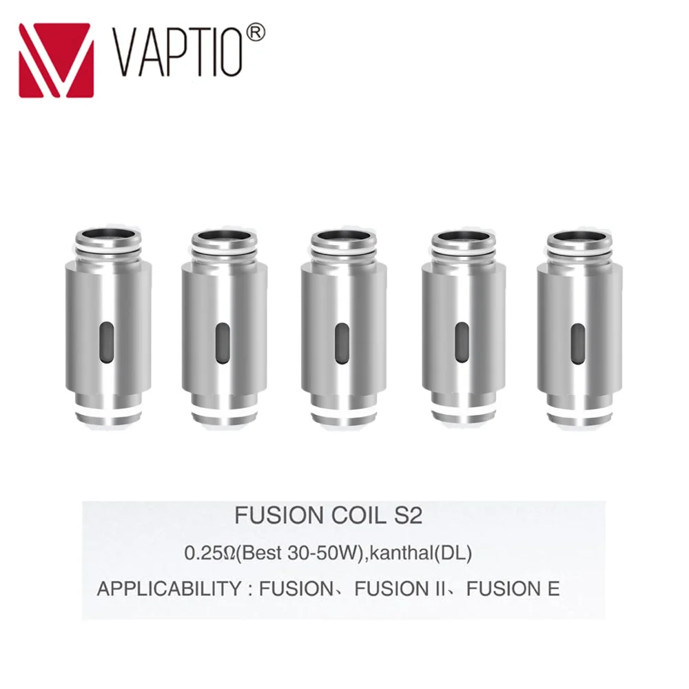 10 шт. Vaptio Fusion катушки 0 25/0 5/Ом S2 S5 S8 для Fusion/2/SP/F/E Kit 30 50 Вт испаритель катушка