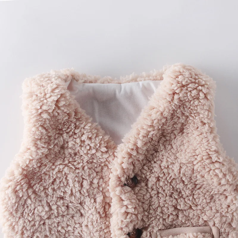 Милый флисовый жилет зимняя одежда для маленьких девочек с шапкой верхняя