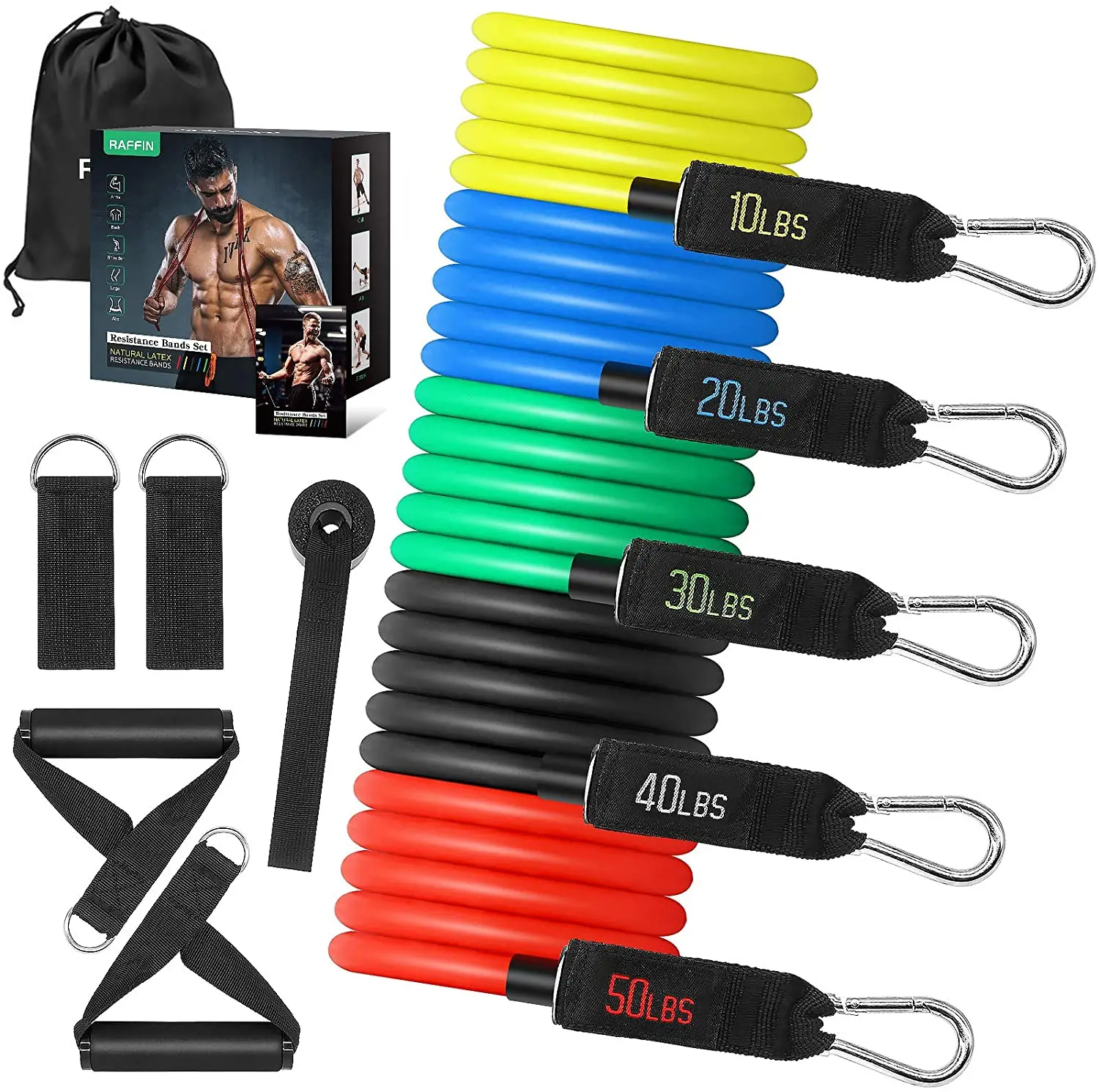 

Эспандеры 150lbs резиновый канат для перетягивания спортивный комплект для бодибилдинга фитнеса, тренинг домашний спортзал портативное фитн...