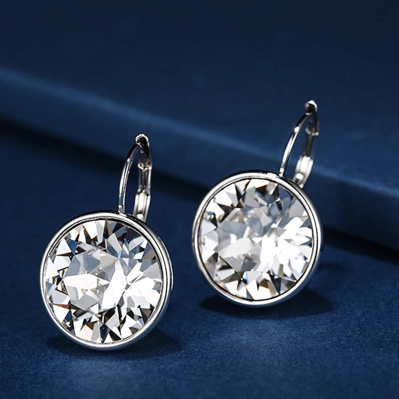 Серьги кольца женские с австрийским кристаллом модные украшения для пирсинга