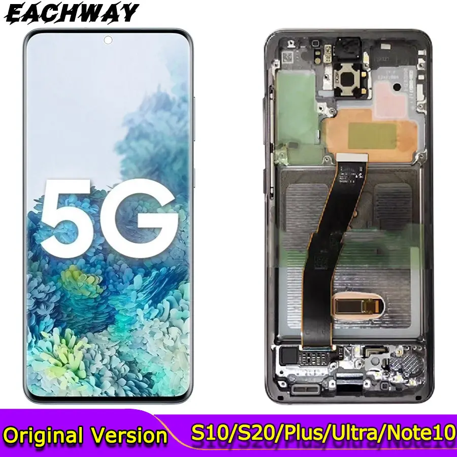 Сенсорный ЖК дисплей с рамкой для SAMSUNG GALAXY S10 G973 S20 G980 Plus G975 G985 Ultra G988 Note 10 N970|p8 lcd|p8 lite