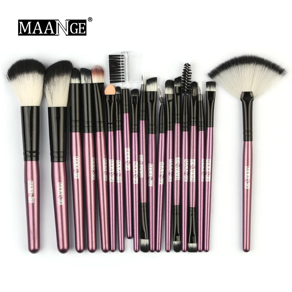 Hot Sale MAANGE 18 Makeup Brushes Set Fan Eye Brush Cosmetic Tool Eyeshadow Brush Set Gift for Women