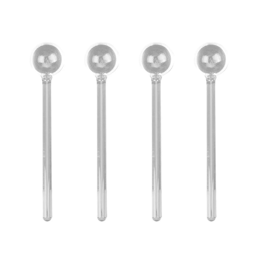 Стеклянные чайные ложки с длинной ручкой 4 шт. посуда прозрачные кофейные для