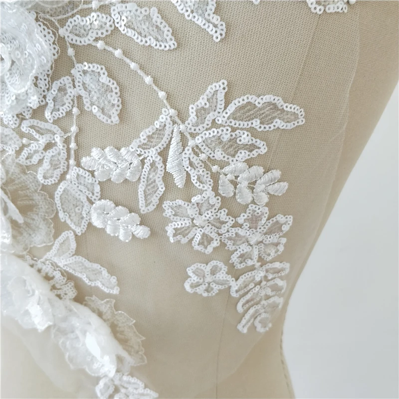 Кружевная аппликация Ципао для детской одежды винно-красный белый 3D цветок