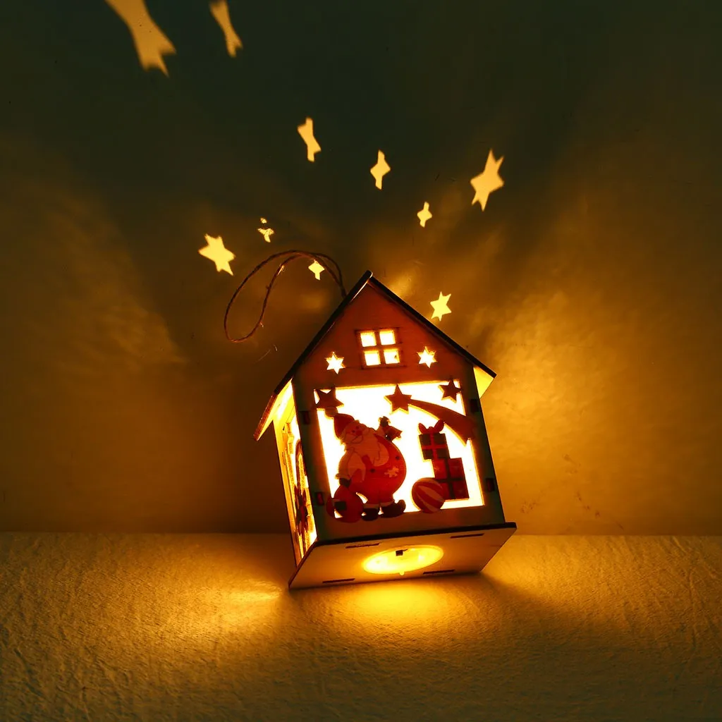 DIY небольшой деревянный светодиодный домик Миниатюрный освещенный салон для