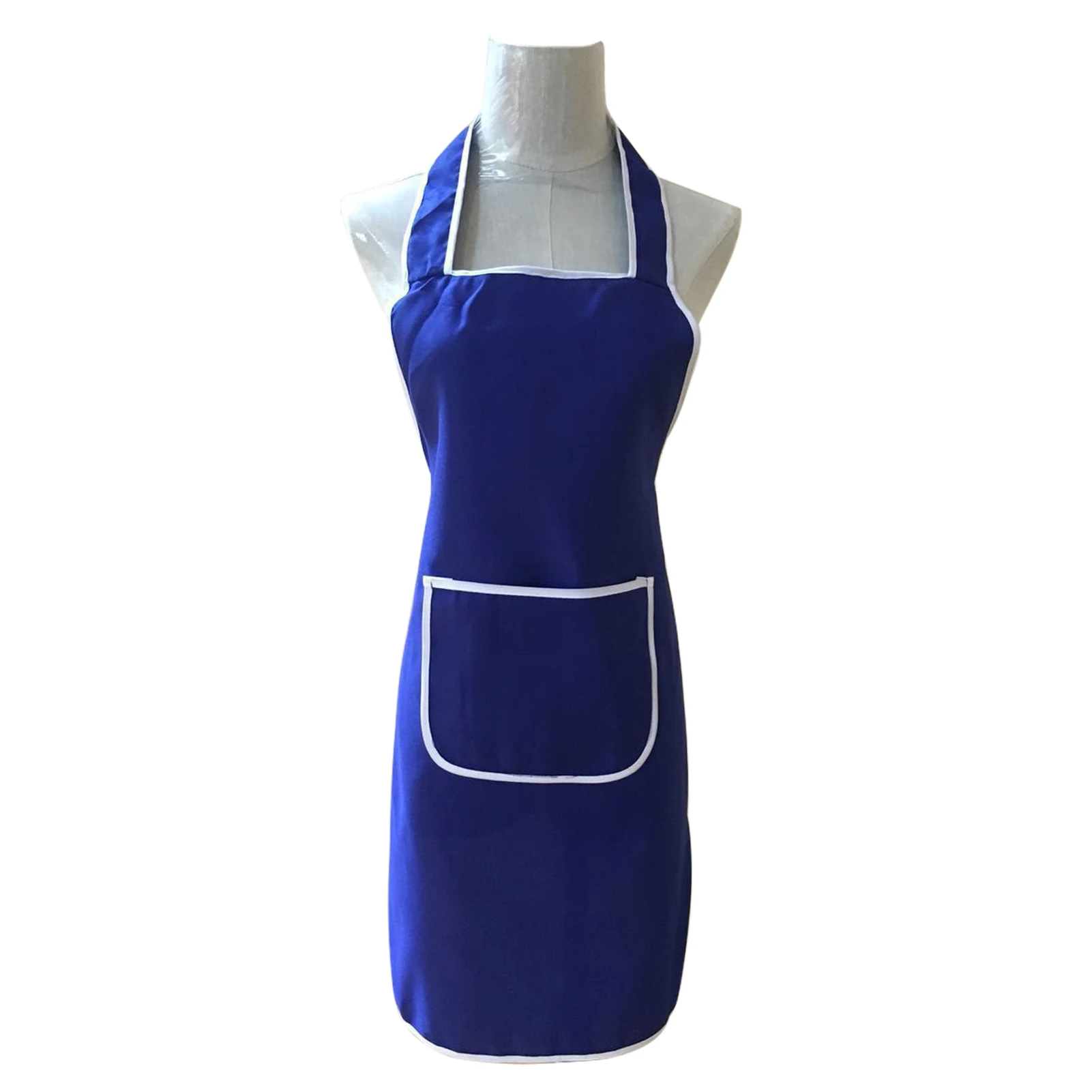 

Фартук женский из полиэстера для приготовления пищи, Простой Легкий износостойкий регулируемый ремешок с карманом для ресторана и кухни дл...