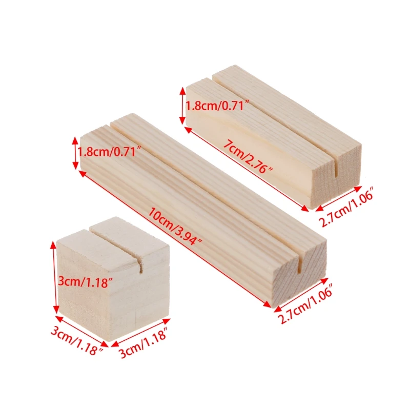 

Natural Wood Memo Clips Photo Holder Clamps Stand Card Desktop Message Crafts
