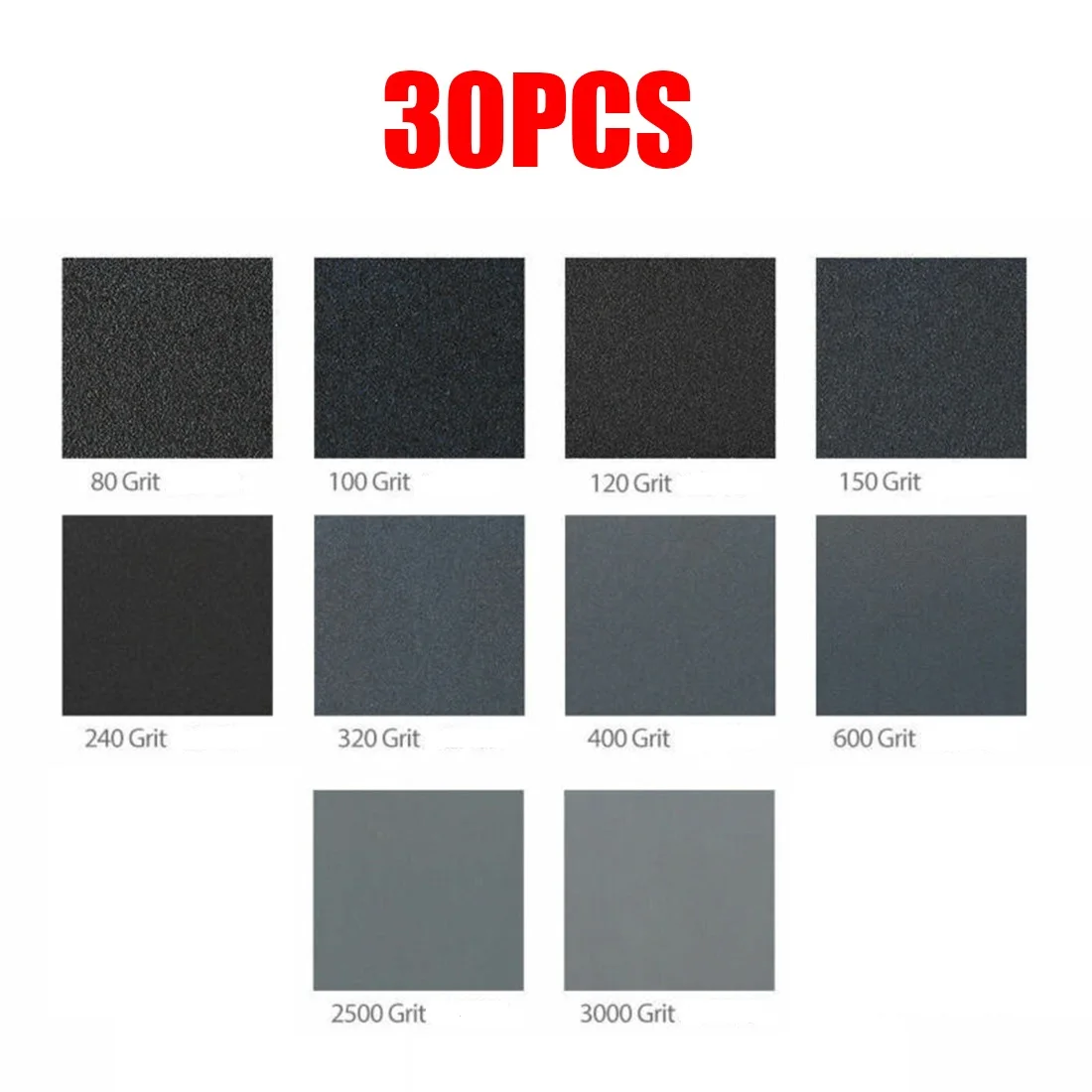 30 шт. карбид кремния наждачная бумага влажные сухие абразивные частицы доска 80 3000
